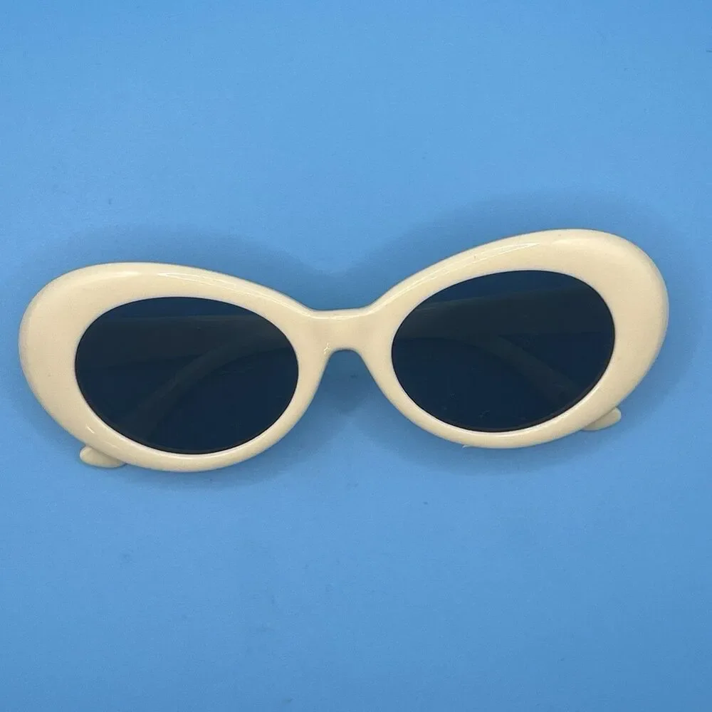 Kurt Cobain Clout Style White Sunglasses Grunge Hippie Style